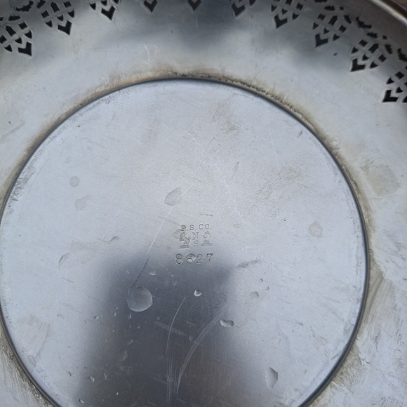 Silver serving tray plated steel - Picture 3 of 4